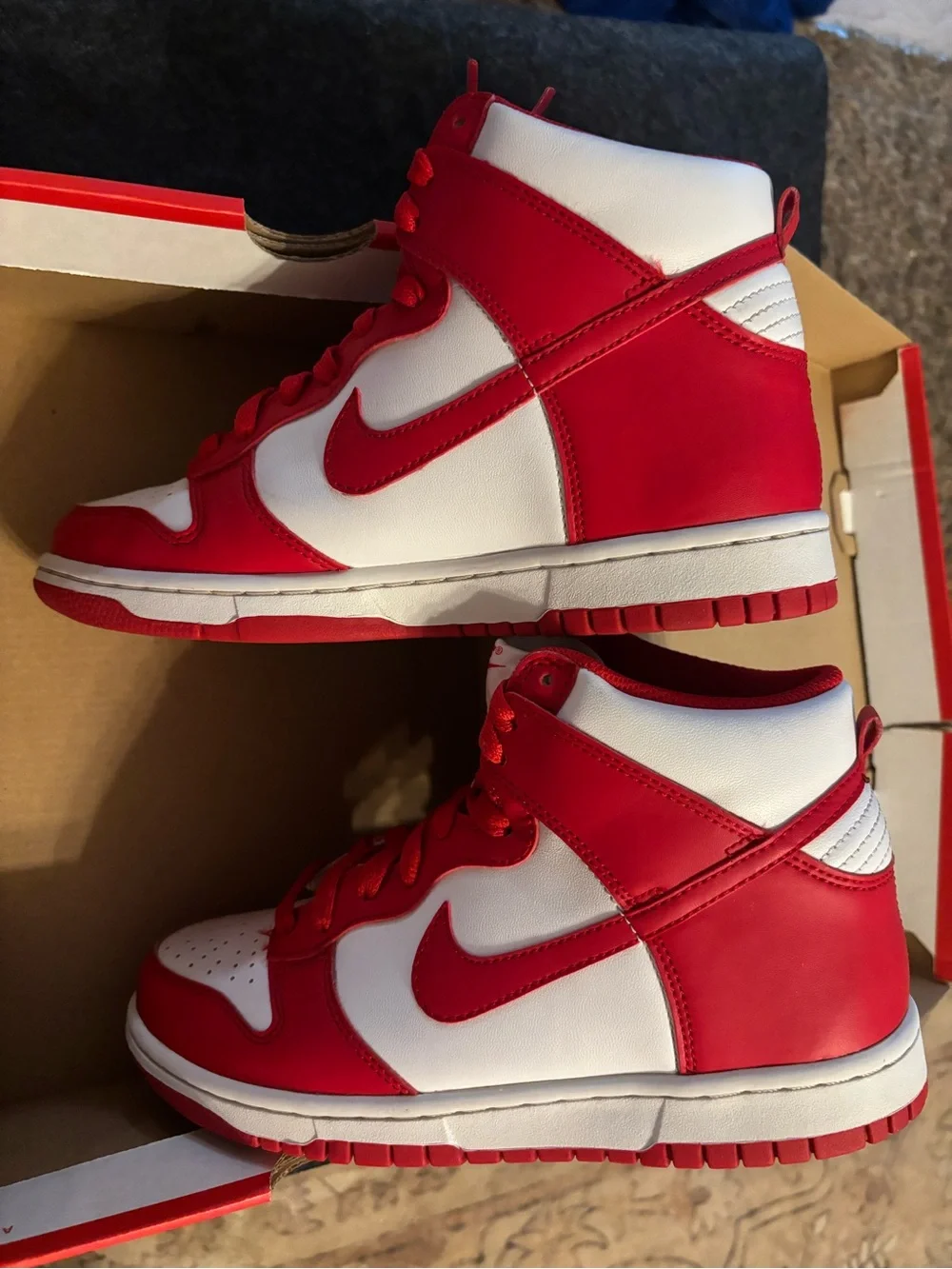 Nike Kids Dunk High Sneakers - White & Red